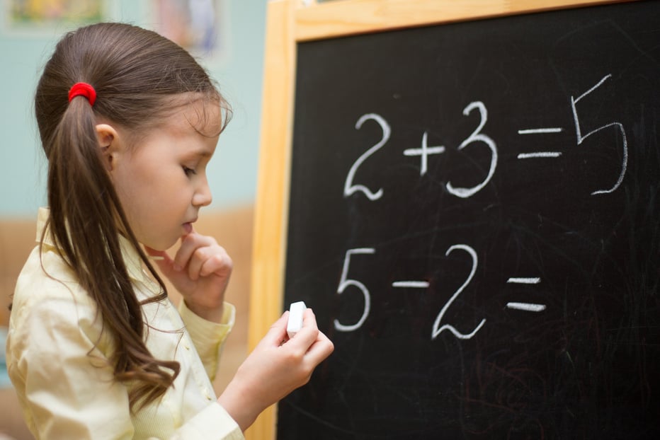 Young Girl Learning Math